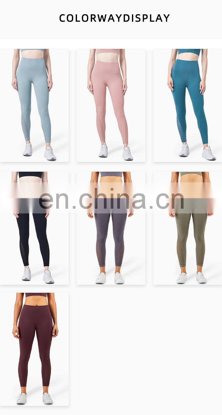 Wholesale Custom Women Yoga Pant Fitness Apparel High Waisted Workout Sport Mesh Yoga Leggings