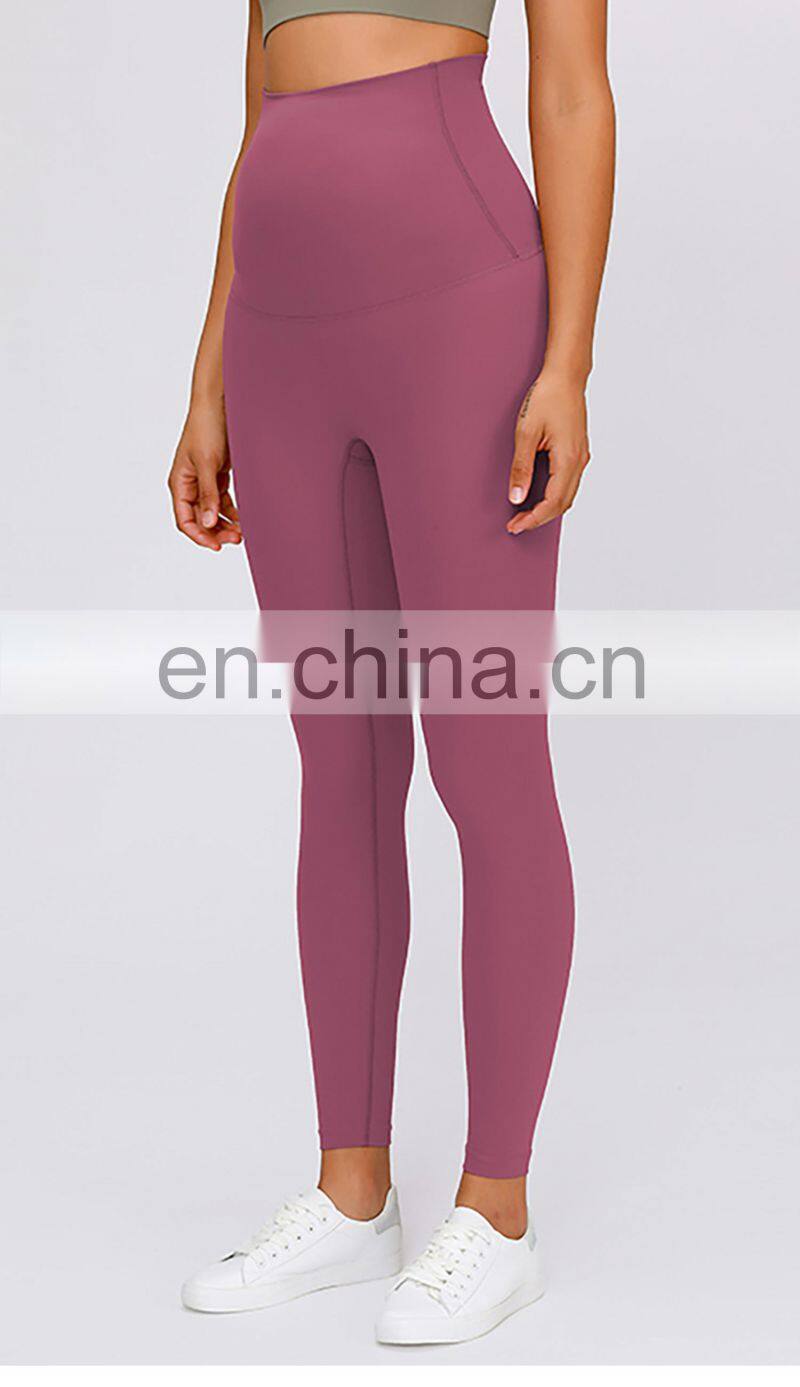 Maternity Super High Waist Workout Leggings Plus Size Nursing Pants Pregnancy Fitness Wear