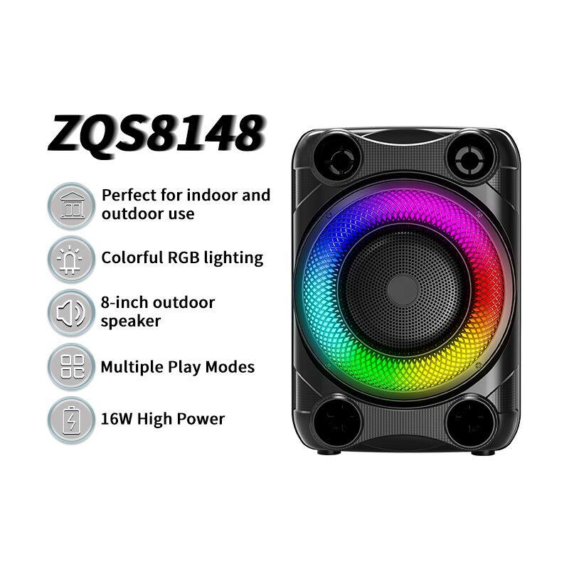 ZQS8148 active 16W power 1800MAH battery capacity speaker single 8 inch portable bluetooth speaker