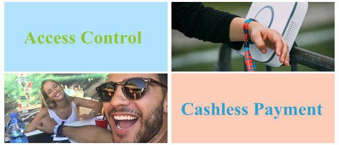 Children Park RFID Ticket High Quality Fabric Chip NTAG213 NFC Bracelet