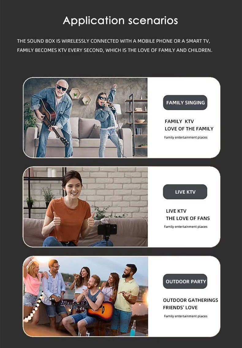 Mic Condenser Mini Karaoke Set Home Party Speaker Arcade Machine For Kids&adults Bluetooth Audio Power Amplifier Module