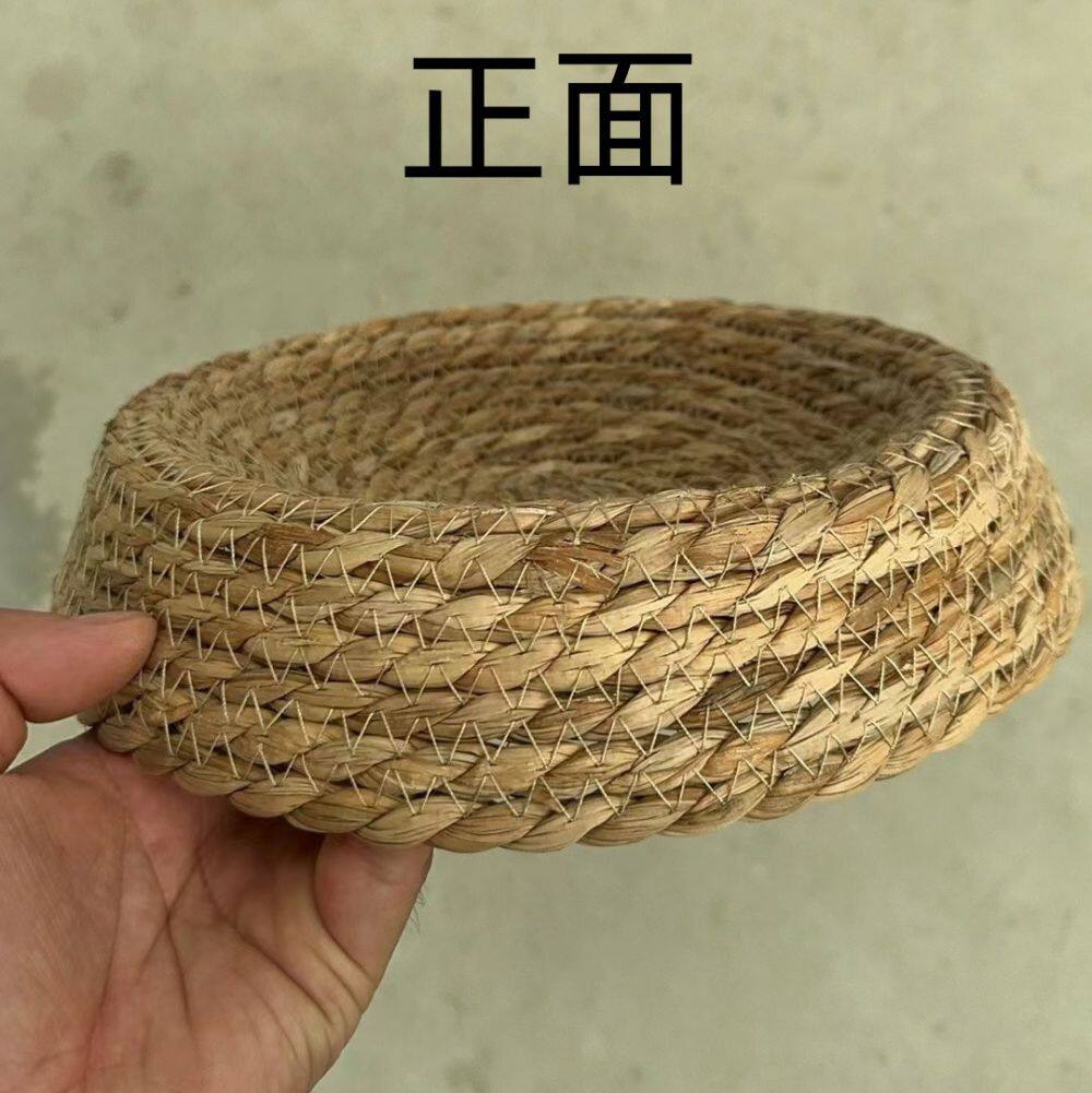 蒲草幼鸽替换窝21cm紫砂盆专用窝垫小宠用品草窝平底鸽子窝 (4).jpg