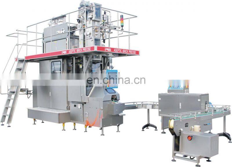 juice milk aseptic brick shape carton filling machine with Paper/AL/PE laminated materais carton