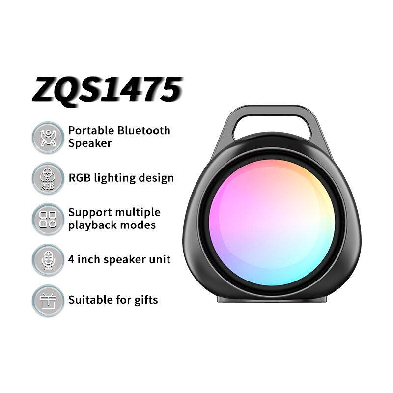 2023 sell well portable wireless 4-inch speaker 8W power bluetooth speaker with colorful lights