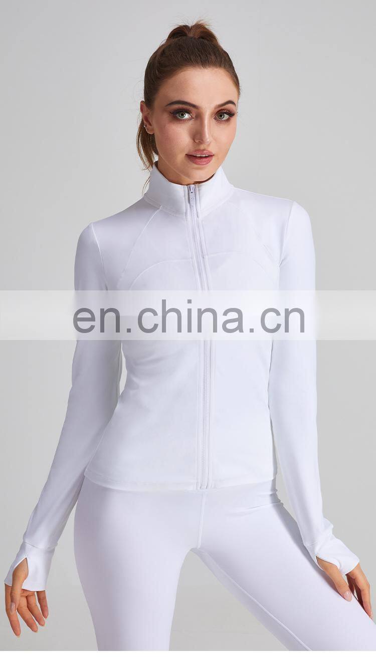 Christmas 2022 Custom Logo Sport Wear Thumb Holes Gym Jacket Women Long Sleeve