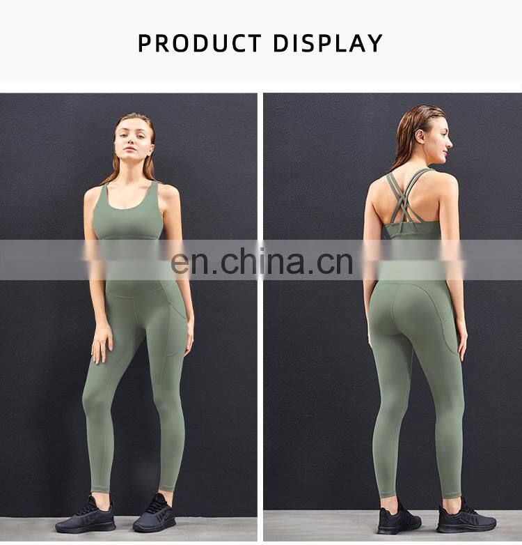 2022 Wholesale Sports Two Pieces Yoga Sets High Impact Gym Woman Yoga Clothes