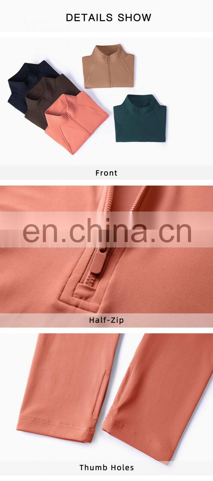 2022 Yoga Top Fitness Jacket With Thumb Holes High Strength Zipper Sport Running Jackets Women