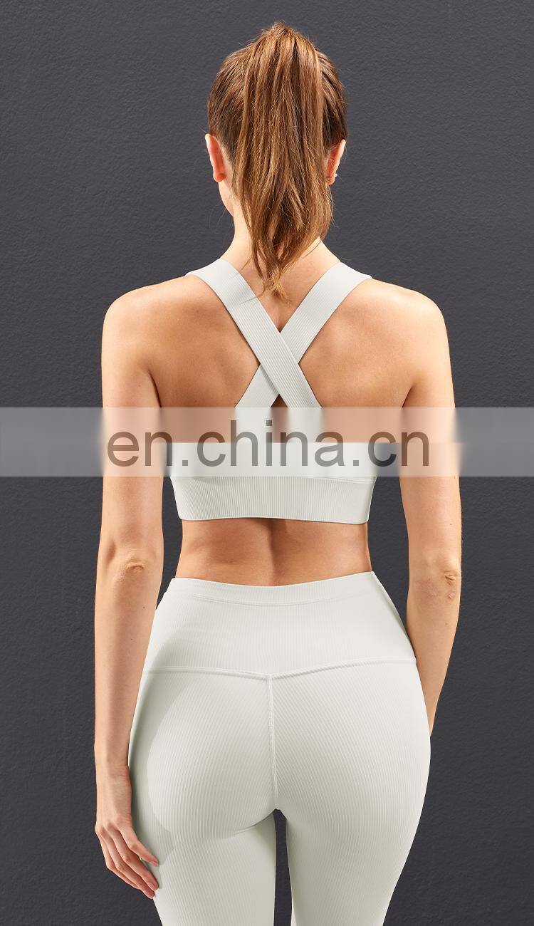 High Quality Custom Private Logo High Impact Sports Bra Breathable Cross Back Yoga Sports Bra