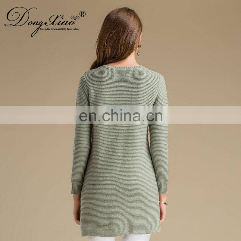 100% Knitted Cashmere Sweater Women Long Thick Crew Neck Casual Style Winter Anti-Wrinkle Anti-Shrink OEM Service Available