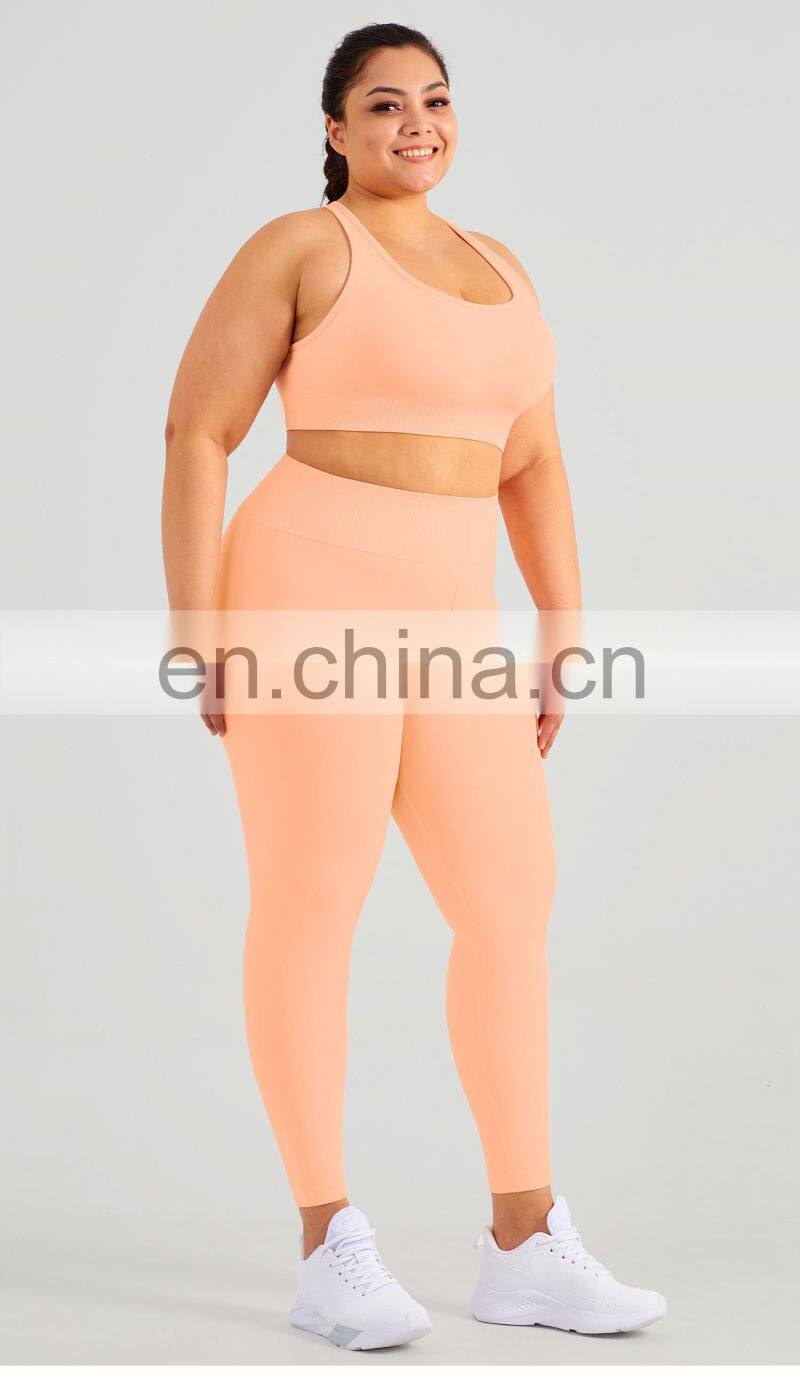 Custom Eco High Impact Seamless Sports Racer Back Gym Sexy Bra Women Plus Size Yoga Top