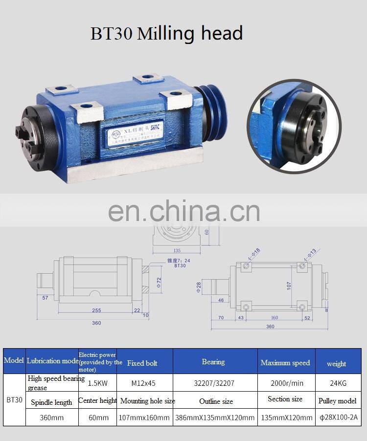 High quality BT50 milling head Boring Milling Spindle Heads power head