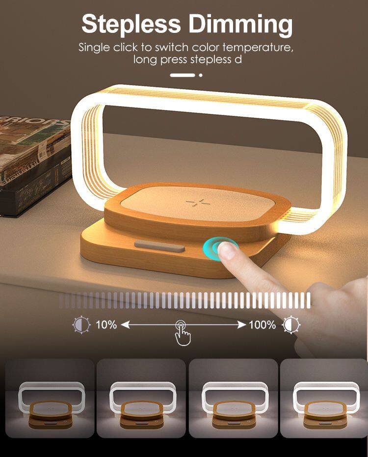 Portable Wireless Night Light Lamp with Multifunction Charger for Phone