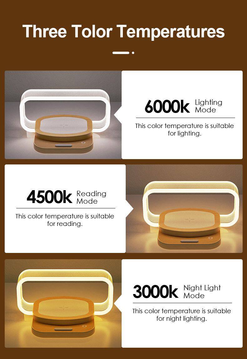 Portable Wireless Night Light Lamp with Multifunction Charger for Phone