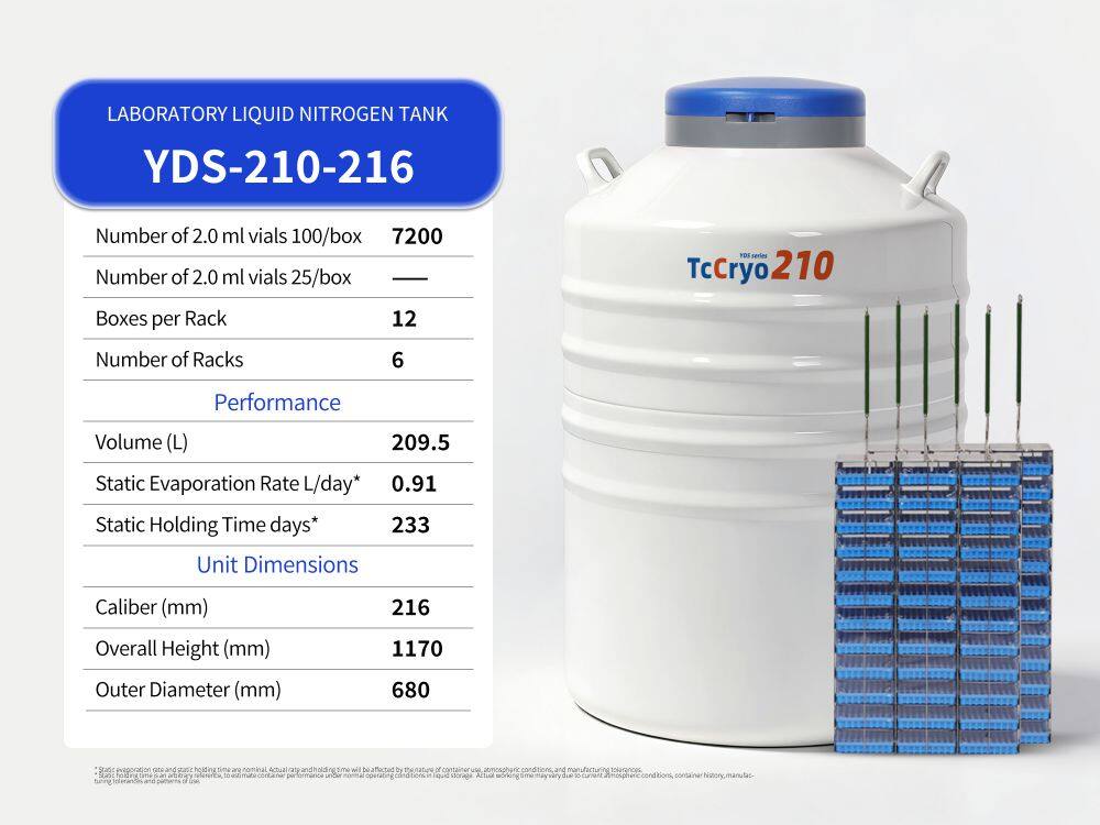 TcCryo 210L laboratory liquid nitrogen tank