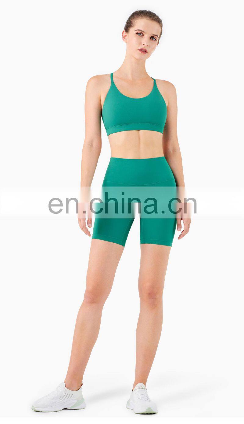 2022 ECO Fashion Yoga Short Sets Compress Legging Out Wear Gym Sports Bra Suit