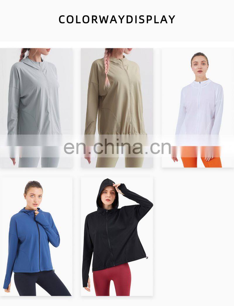 ECO Womens Sports Running Yoga Jacket Full Zip Track Turtleneck Gym Workout Top