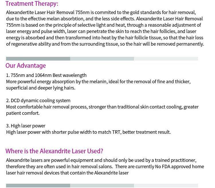 High Quality 755nm Alexandrite Laser 1064nm Long Pulse Laser Hair Removal Alexandrite Laser Device
