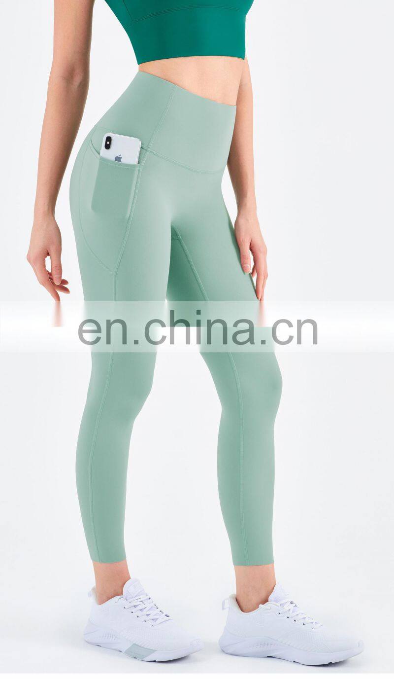 High Waist Yoga Leggings Women Recyclable Custom Gym Sports Pants With Pockets