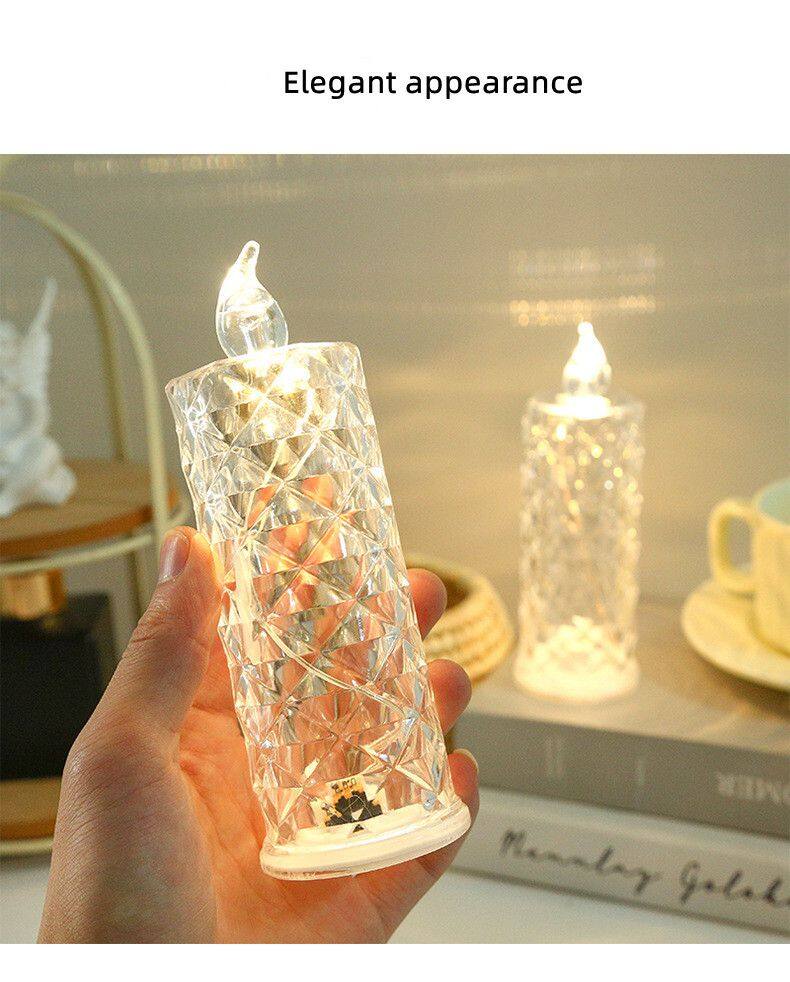 LED Rose Halo Candle Light Romantic Night Light Creative Luminous Electronic Candle Night Light