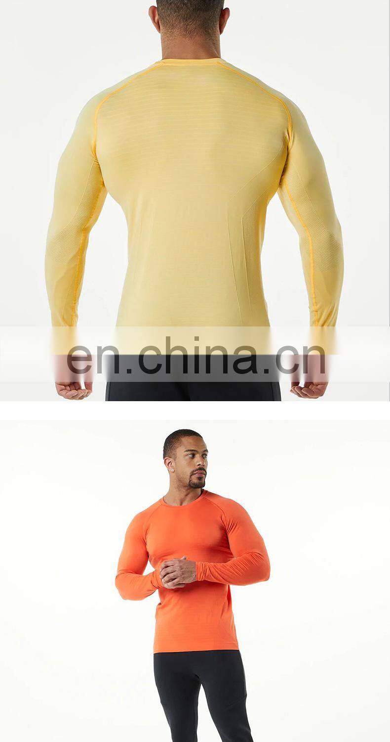 Factory Direct Supply Breathable Sport Long Sleeve Quick Dry T Shirts Gym Men'S Top