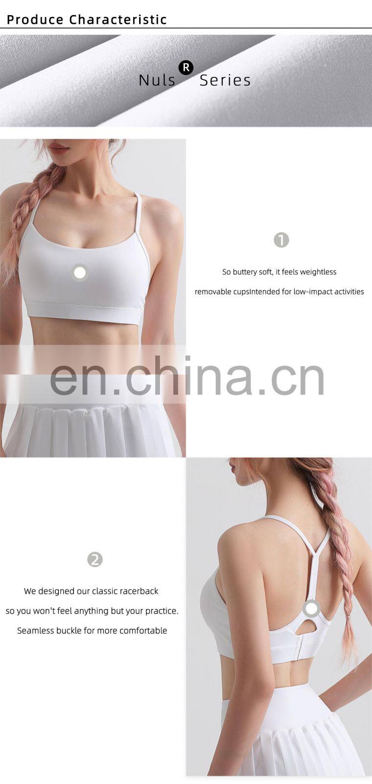 Factory Sale Nude Adjustable Sports Bra Fitness Gym Backless Women Crop Top