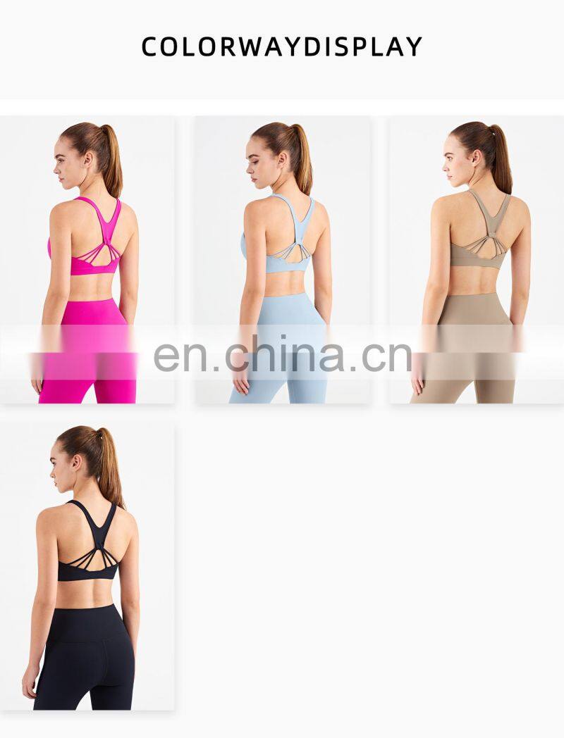 Fashion 2022 New Crossback Style Women Nude Sport Use Fitness Yoga Tops Bra