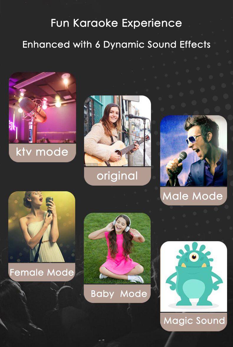 Mic Condenser Mini Karaoke Set Home Party Speaker Arcade Machine For Kids&adults Bluetooth Audio Power Amplifier Module