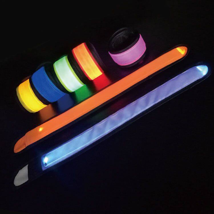 Promotion wholesale night running light custom LED slap bracelet