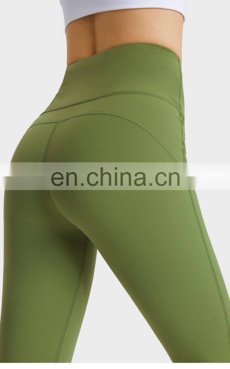 Custom High Waist Flare Running Fitness Pants Scrunch Butt Yoga Breathable Leggings