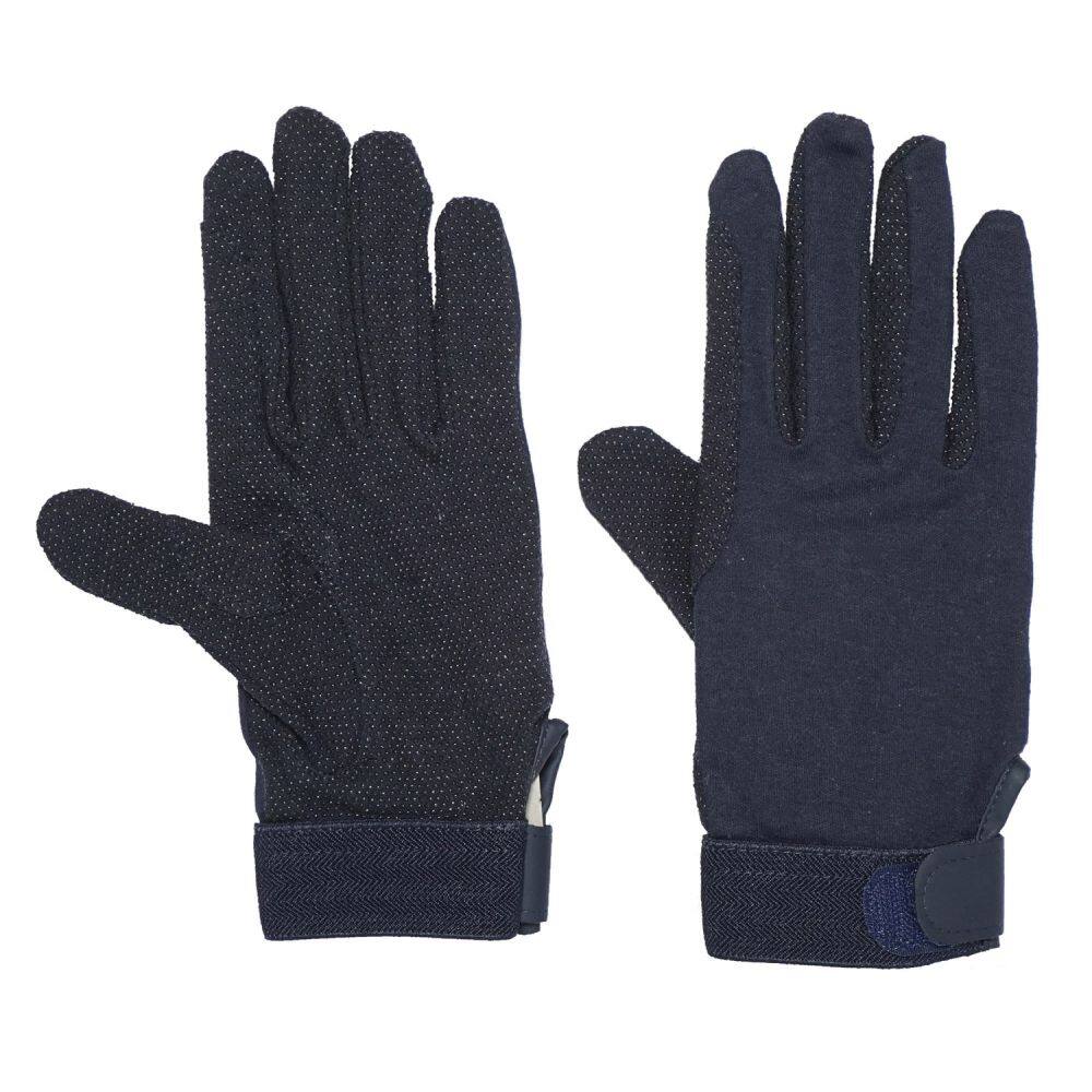 black dotted gloves