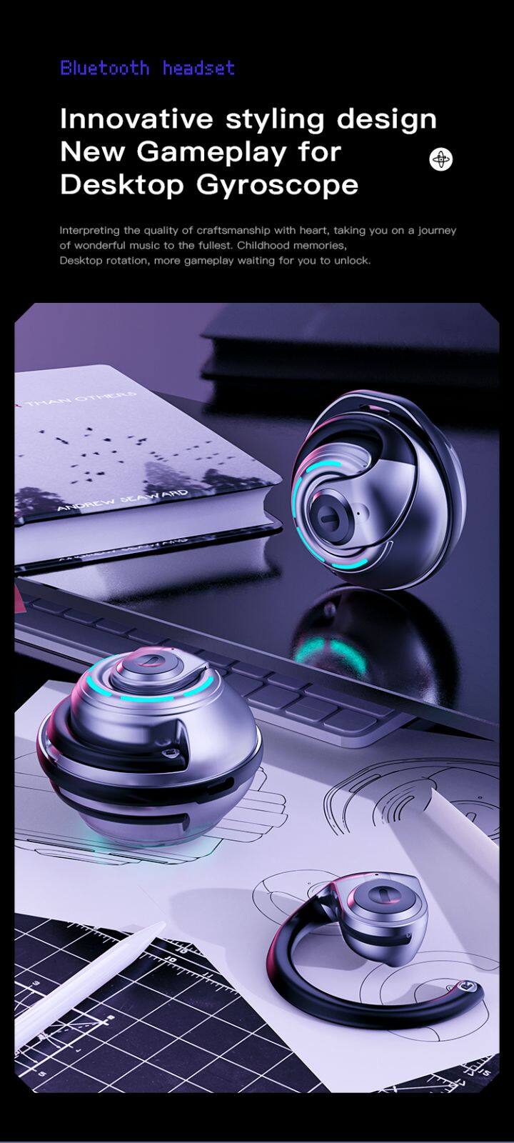 Bluetooth 5.3 waterproof IPX7 Earbuds earphones sport wireless earbuds with carabiner dust protection ear hook Ear clip