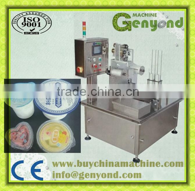 yoghourt cup filling and sealing machine