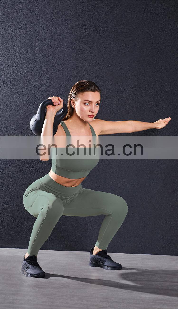 2022 Wholesale Sports Two Pieces Yoga Sets High Impact Gym Woman Yoga Clothes