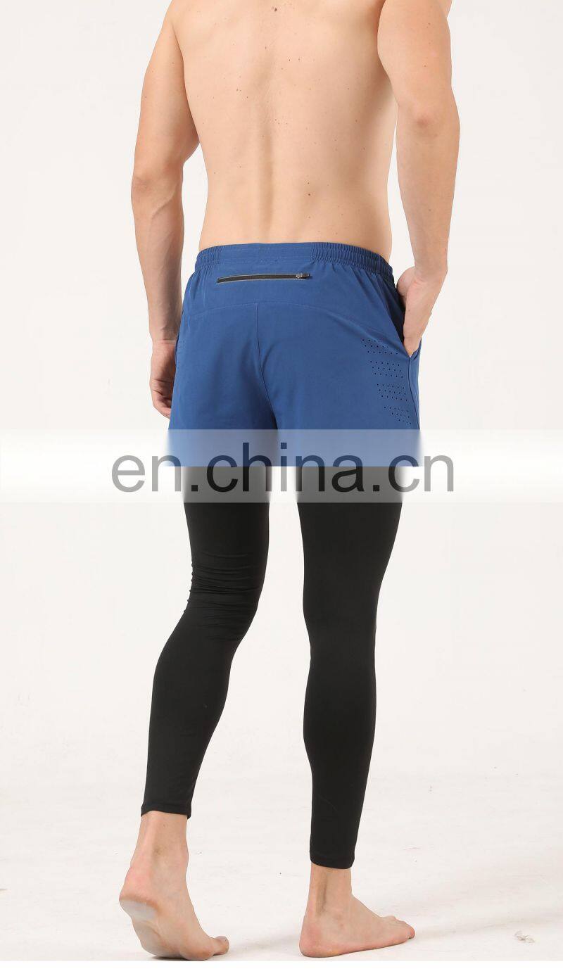 Quick-Drying Men's Leggings Casual Tights Body Two Pieces Running Fitness Sports Shorts