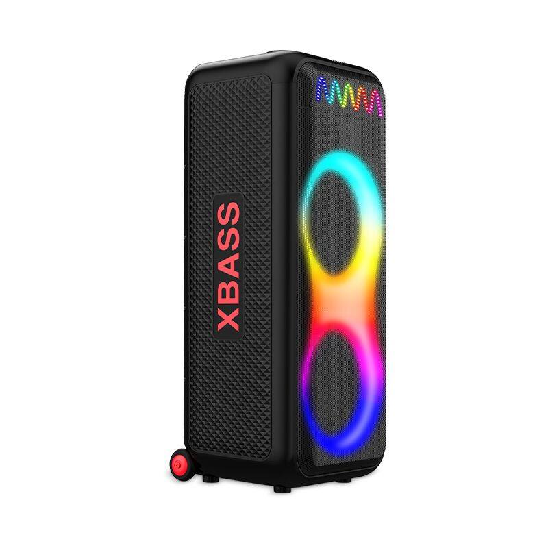 ZQS10212 super power 120W wireless 10-inch*2  deep bass OEM party speaker with colorful lights