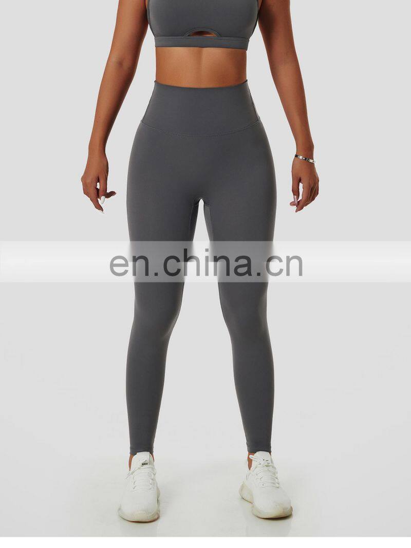 Custom High Waist Yoga Fitness Pants Sexy Peach Hip Sports V Shaped Leggings