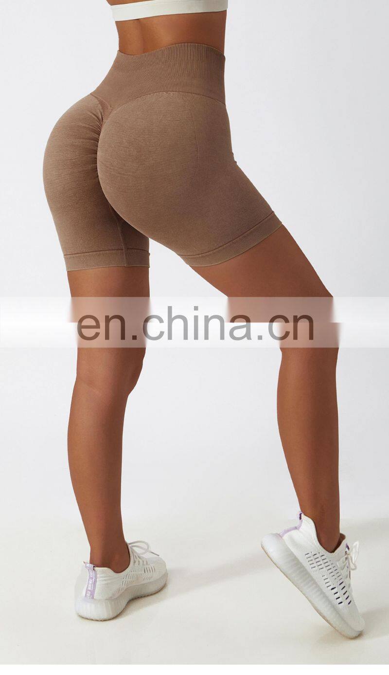 Hot Sale Gym Seamless Biker Shorts High Waist Yoga Scrunch Butt Leggings