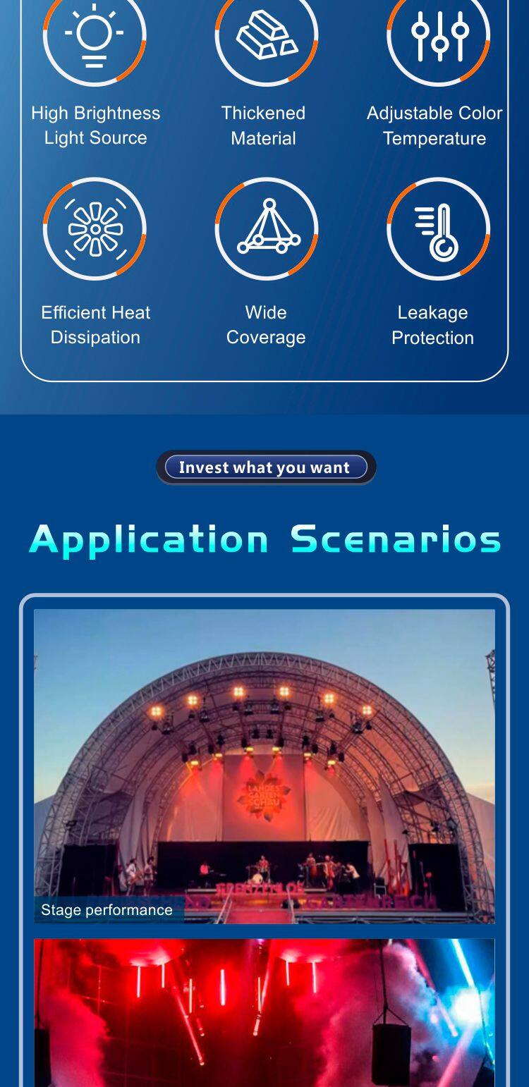 BD04F Binder 4*100W IP65 Waterproof Par Light LED Beads RGBW Full-colored Optional Audience Light