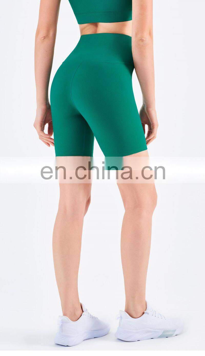 2022 Ribbed Biker Running Shorts For Women Gym Fitness Yoga Wear Without T Line