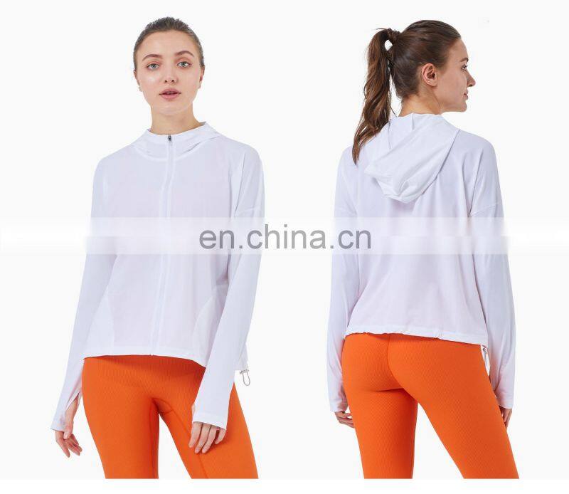 ECO Womens Sports Running Yoga Jacket Full Zip Track Turtleneck Gym Workout Top