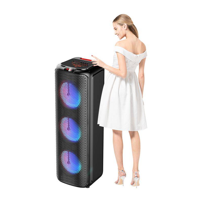 ZQS8303 Karaoke subwoofer 40W power 8*3 inch speaker wireless bass sound with mic loudspeaker