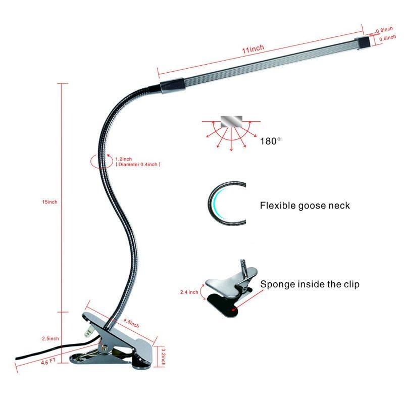 8W LED USB Desk Lamp Bedside Reading Book Light 3 Color Temperature Changeable