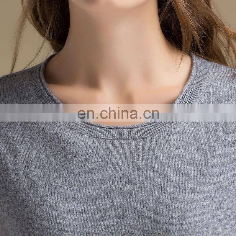 Lady Fashion Winter Warm Casual Long Dress Vintage 100% Cashmere Sweater O-Neck Collar Knitted Weaving OEM Service Available