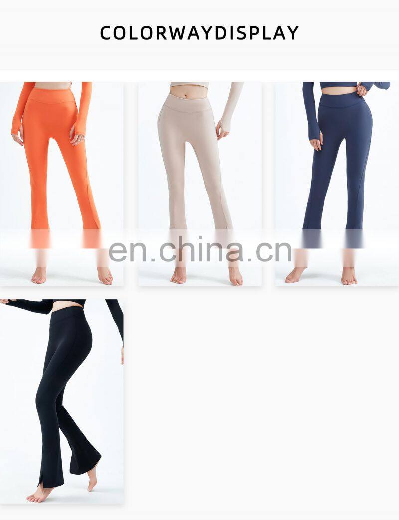 New Arrival Yoga High Waisted Bootcut Flared Leggings Women Athletic Wide Leg Sports Pants