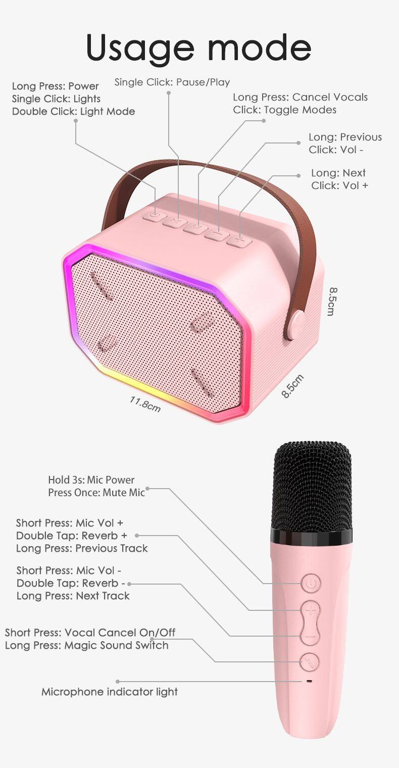 Ktv portable microphone outdoor subwoofer bloutooth karaoke party boombox karoke speaker with mic