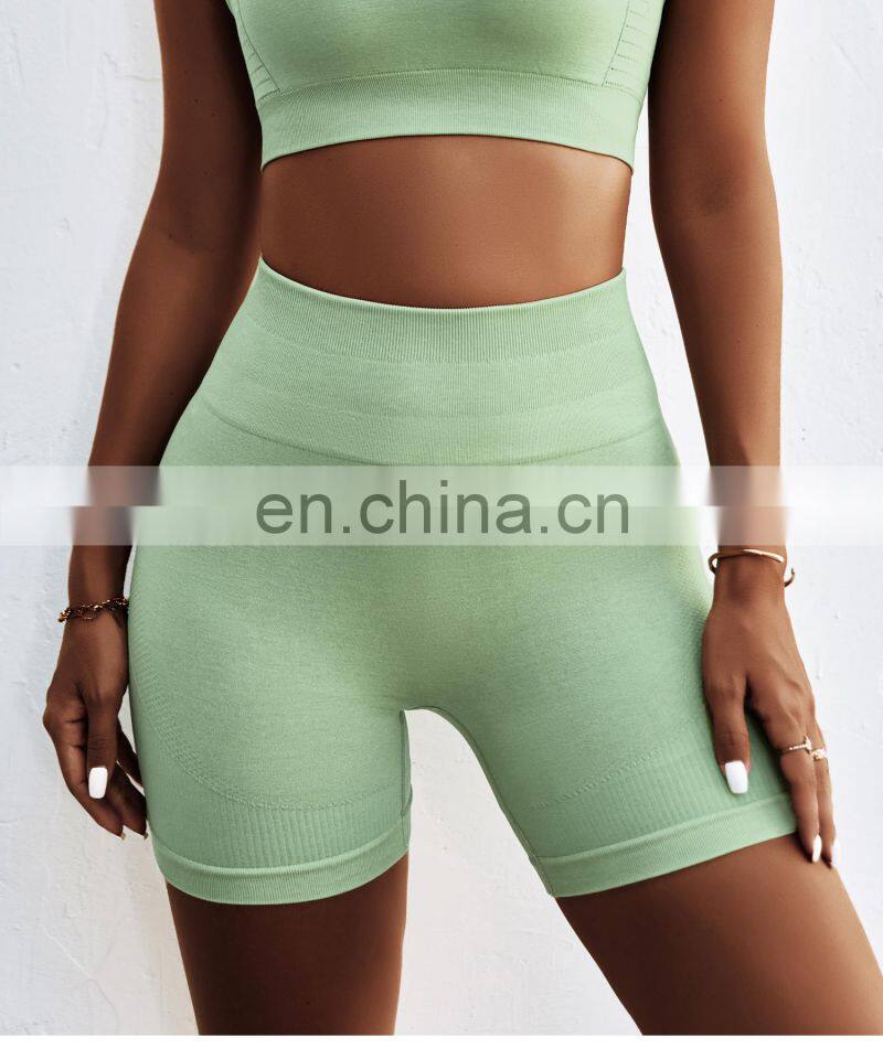 Custom Seamless Peach Butt Biker Shorts Sports Fitness High Rise Breathable Yoga Pants