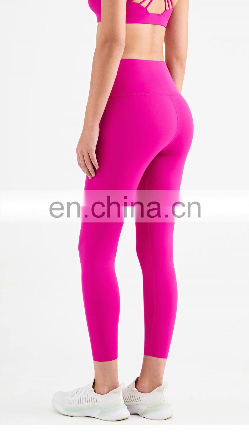 Crossover Waist Leggings Woman Scrunch Butt High Rise Fitness Yoga Pants Leggings Pitaya