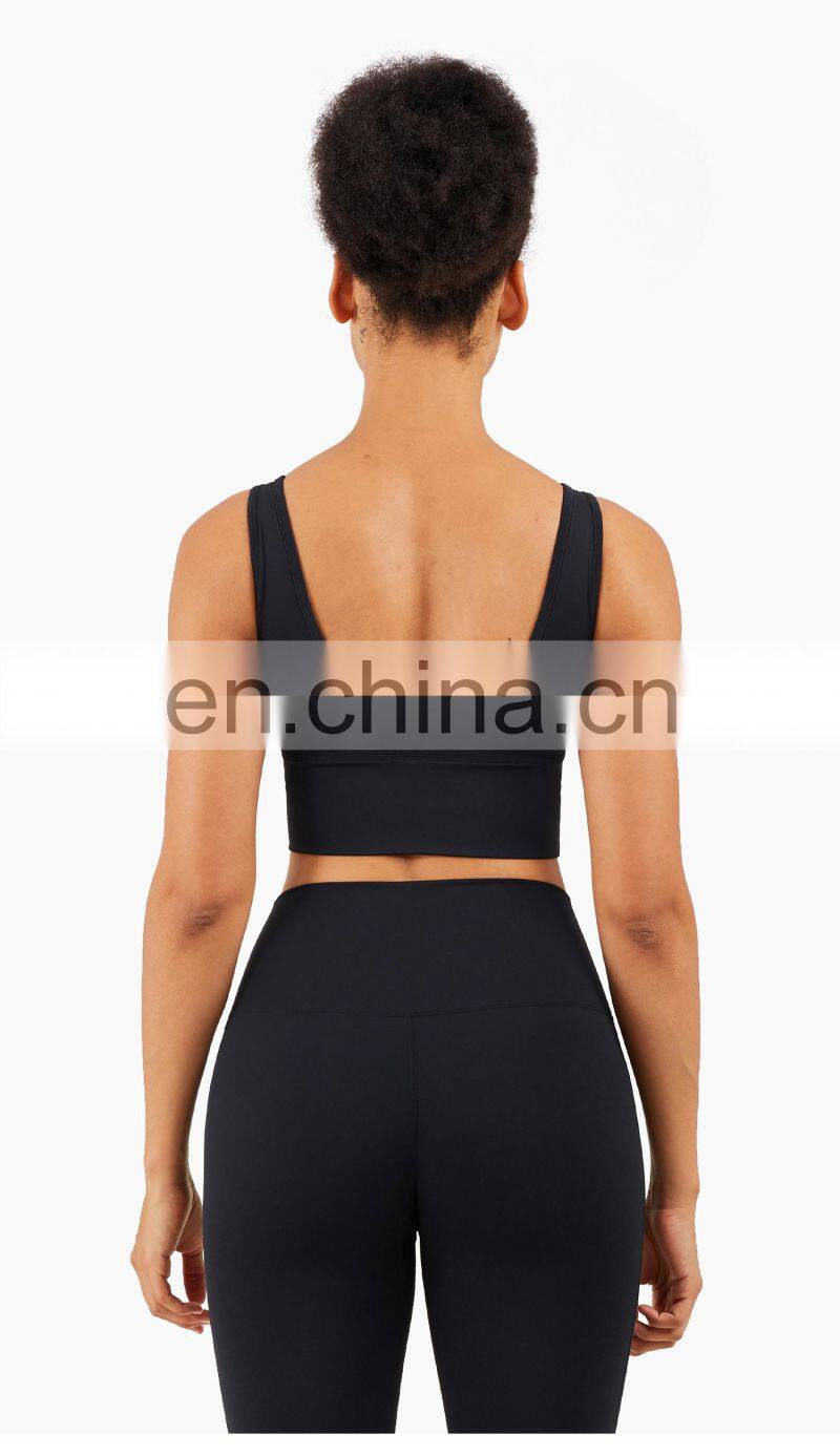 2022 New High Impact Sports Bra With Deep U Back Top Fitness Custom Logo For Women