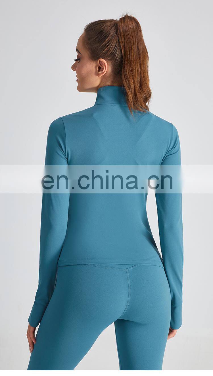 Christmas 2022 Custom Logo Sport Wear Thumb Holes Gym Jacket Women Long Sleeve