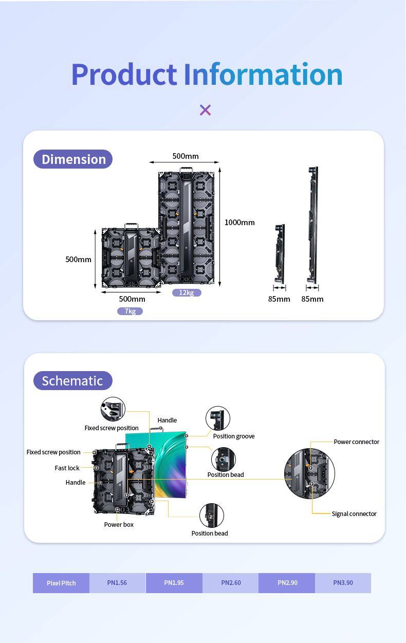 Outdoor Stage Rental LED Video Wall 500*1000mm P3.91 LED Display Panel